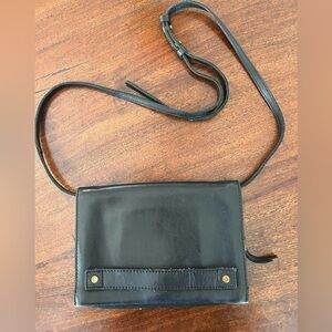 Madewell The Morgan Leather Crossbody Bag Clutch Black with Mirror Boho Concert